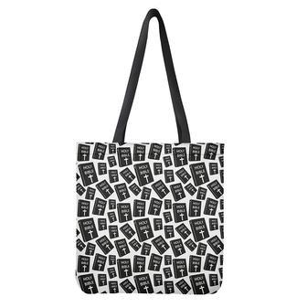 Black And White Holy Bible Pattern Print Tote Bag | Newhawaiianshirts AU