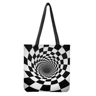 Black And White Hypnotic Illusion Print Tote Bag | Newhawaiianshirts UK