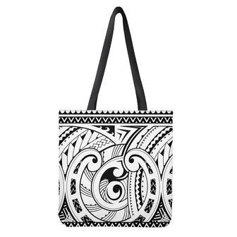 Black And White Maori Pattern Print Tote Bag | Newhawaiianshirts CA