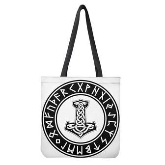 Black And White Mjolnir Print Tote Bag | Newhawaiianshirts AU