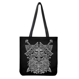 Black And White Odin With Wolfs Print Tote Bag | Newhawaiianshirts UK