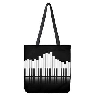 Black And White Piano Keyboard Print Tote Bag | Newhawaiianshirts DE