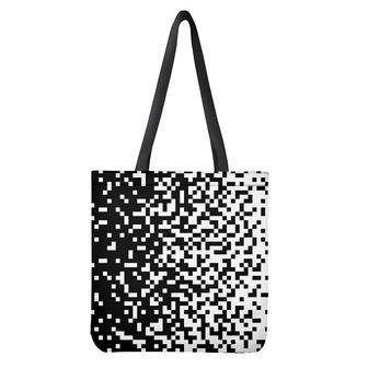 Black And White Pixel Pattern Print Tote Bag | Newhawaiianshirts DE