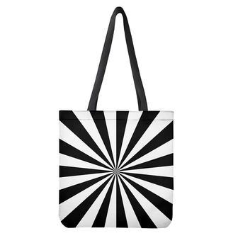 Black And White Radial Rays Print Tote Bag | Newhawaiianshirts