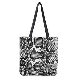 Black And White Snakeskin Print Tote Bag | Newhawaiianshirts