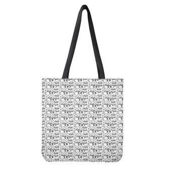 Black And White Snowman Pattern Print Tote Bag | Newhawaiianshirts DE