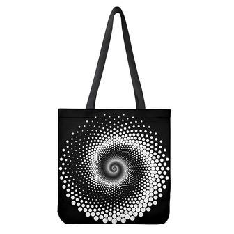 Black And White Spiral Dot Print Tote Bag | Newhawaiianshirts