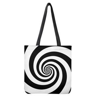 Black And White Spiral Illusion Print Tote Bag | Newhawaiianshirts CA