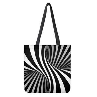 Black And White Twist Illusion Print Tote Bag | Newhawaiianshirts DE