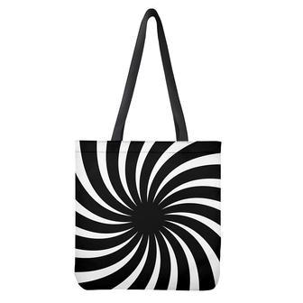 Black And White Vortex Swirl Print Tote Bag | Newhawaiianshirts AU