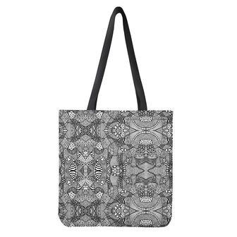 Black And White Zentangle Pattern Print Tote Bag | Newhawaiianshirts UK