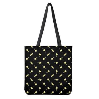 Black And Yellow Lightning Pattern Print Tote Bag | Newhawaiianshirts