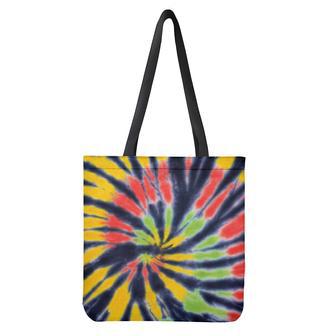 Black Backed Spiral Tie Dye Print Tote Bag | Newhawaiianshirts