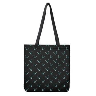 Black Cheshire Cat Pattern Print Tote Bag | Newhawaiianshirts CA