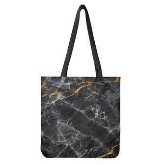 Black Grey Marble Print Tote Bag | Newhawaiianshirts CA