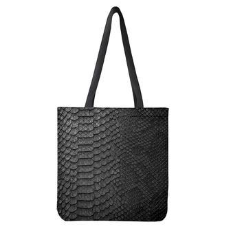 Black Snakeskin Print Tote Bag | Newhawaiianshirts UK