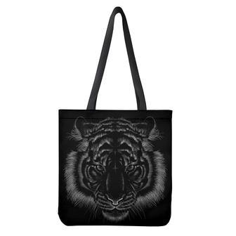 Black Tiger Portrait Print Tote Bag | Newhawaiianshirts CA