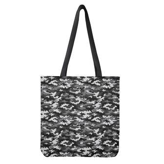 Black White And Grey Digital Camo Print Tote Bag | Newhawaiianshirts UK