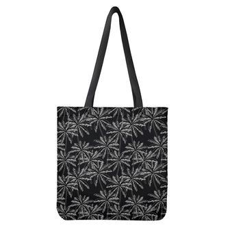 Black White Palm Tree Pattern Print Tote Bag | Newhawaiianshirts UK