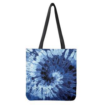 Blue And Black Tie Dye Print Tote Bag | Newhawaiianshirts