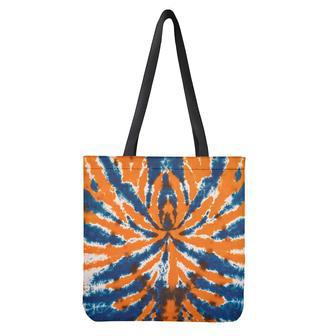 Blue And Orange Spider Tie Dye Print Tote Bag | Newhawaiianshirts DE