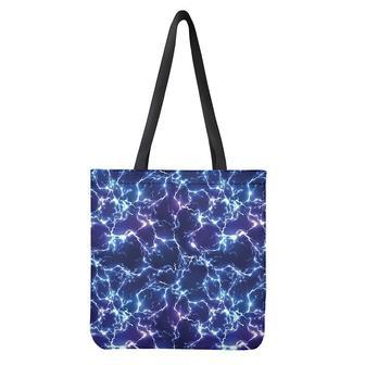 Blue And Purple Lightning Print Tote Bag | Newhawaiianshirts AU