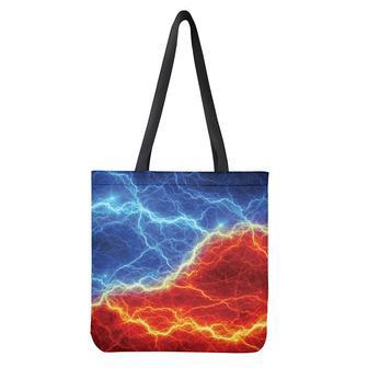 Blue And Red Lightning Print Tote Bag | Newhawaiianshirts