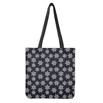 Blue And Silver Snowflake Pattern Print Tote Bag | Newhawaiianshirts