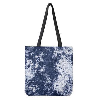 Blue And White Acid Wash Tie Dye Print Tote Bag | Newhawaiianshirts CA