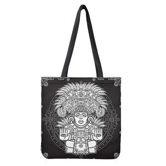 Blue And White Mayan Statue Print Tote Bag | Newhawaiianshirts AU