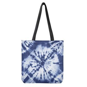 Blue And White Tie Dye Print Tote Bag | Newhawaiianshirts AU