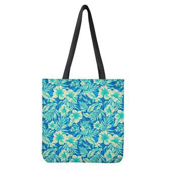 Blue Blossom Tropical Pattern Print Tote Bag | Newhawaiianshirts UK