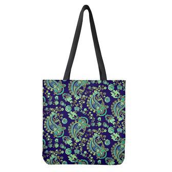 Blue Bohemian Paisley Pattern Print Tote Bag | Newhawaiianshirts AU