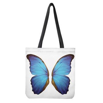 Blue Butterfly Wings Print Tote Bag | Newhawaiianshirts DE