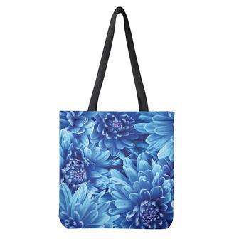 Blue Chrysanthemum Flower Print Tote Bag | Newhawaiianshirts DE