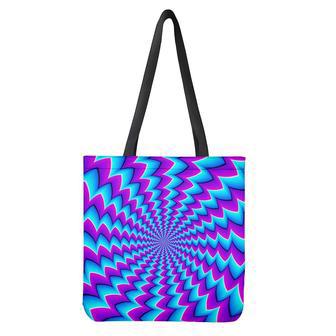 Blue Dizzy Moving Optical Illusion Tote Bag | Newhawaiianshirts