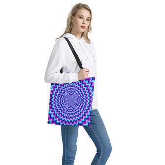 Blue Expansion Moving Optical Illusion Tote Bag | Newhawaiianshirts