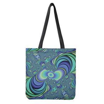 Blue Fractal Print Tote Bag | Newhawaiianshirts UK