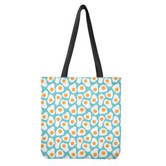 Blue Fried Eggs Pattern Print Tote Bag | Newhawaiianshirts CA