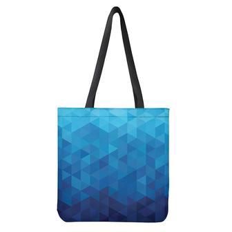 Blue Geometric Triangle Pattern Print Tote Bag | Newhawaiianshirts DE