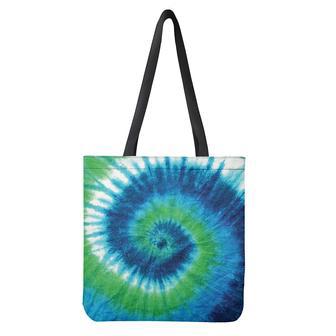 Blue Green And White Tie Dye Print Tote Bag | Newhawaiianshirts CA