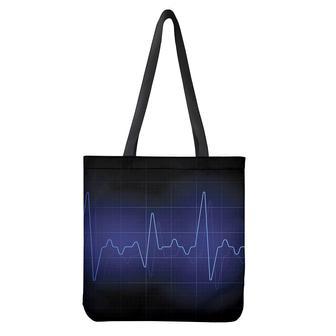 Blue Heartbeat Print Tote Bag | Newhawaiianshirts UK