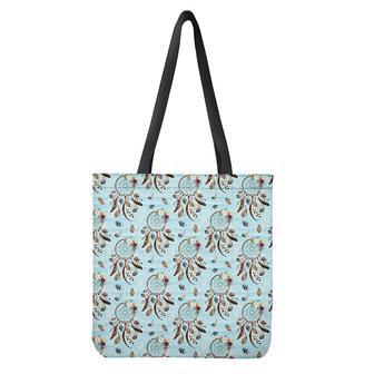 Blue Indian Dream Catcher Pattern Print Tote Bag | Newhawaiianshirts