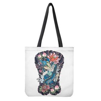 Blue Japanese Dragon Tattoo Print Tote Bag | Newhawaiianshirts CA