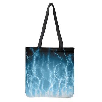 Blue Lightning Print Tote Bag | Newhawaiianshirts DE