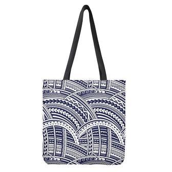 Blue Maori Polynesian Tattoo Print Tote Bag | Newhawaiianshirts AU