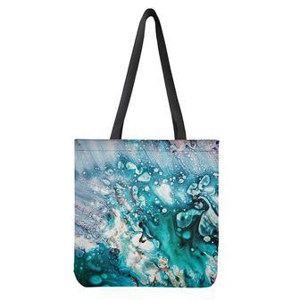 Blue Ocean Acid Melt Print Tote Bag | Newhawaiianshirts DE