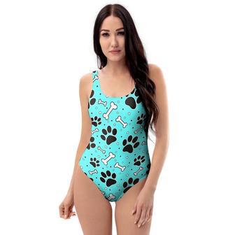 Blue Paw One Piece Swimsuite | Newhawaiianshirts DE