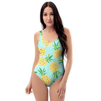 Blue Pineapple Print One Piece Swimsuite | Newhawaiianshirts AU