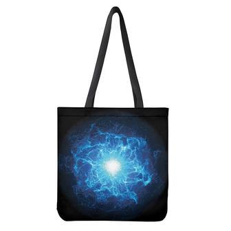 Blue Plasma Energy Print Tote Bag | Newhawaiianshirts DE